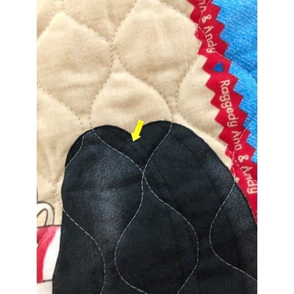 Handmade Raggedy Ann and Andy Wall Baby Blanket Hanging Art Sz 33"x43” #720 - Picture 3 of 5